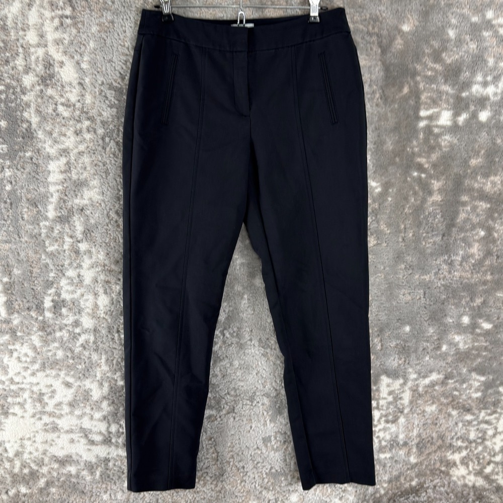 Chicos Size 0 US 4 Minimalist Ankle Casual Pants Black Button Zip Stretch